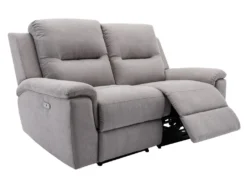 Canapé 2 Places Relax électrique En Tissu Gris Clair URSULA II 13 Canapé 2 Places Relax électrique En Tissu Gris Clair URSULA II -Canapé Soldes Boutique canape 14455295