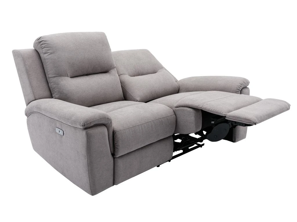 Canapé 2 Places Relax électrique En Tissu Gris Clair URSULA II 4 Canapé 2 Places Relax électrique En Tissu Gris Clair URSULA II – Image 4