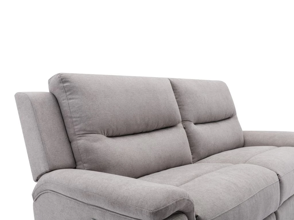 Canapé 3 Places Relax électrique En Tissu Gris Clair URSULA II 5 Canapé 3 Places Relax électrique En Tissu Gris Clair URSULA II – Image 5
