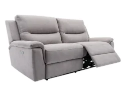 Canapé 3 Places Relax électrique En Tissu Gris Clair URSULA II 12 Canapé 3 Places Relax électrique En Tissu Gris Clair URSULA II -Canapé Soldes Boutique canape 14455317