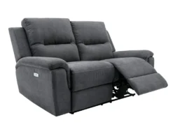Canapé 2 Places Relax électrique En Tissu Anthracite URSULA II -Canapé Soldes Boutique canape 14455361
