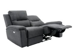 Canapé 2 Places Relax électrique En Tissu Anthracite URSULA II -Canapé Soldes Boutique canape 14455369