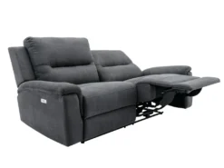 Canapé 3 Places Relax électrique En Tissu Anthracite URSULA II -Canapé Soldes Boutique canape 14455375