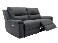 Canapé 3 Places Relax électrique En Tissu Anthracite URSULA II -Canapé Soldes Boutique canape 14455387