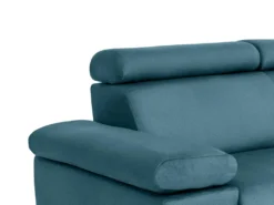 Canapé D'angle Droit Convertible En Velours Bleu Canard Avec Têtières ELIKIA -Canapé Soldes Boutique canape 14461089