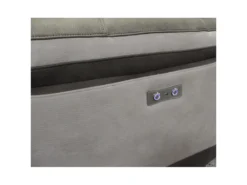 Canapé Relaxation 2,5 Places Motorisé En Tissu Bicolore Taupe - CLARA -Canapé Soldes Boutique canape 14503217