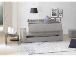 Canapé Dabakah, Canapé 3 Places, 100% Made In Italy, Canapé De Salon à Ouverture Pivotante, En Tissu Matelassé, Avec Accoudoirs Fins, Cm 200x95h90, Gris -Canapé Soldes Boutique canape 14507079