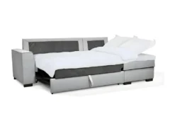 Canapé Angle Convertible Réversible 4 Places MONTREAL - Tissu Gris Clair - L 247 X P 158 X H 92 Cm -Canapé Soldes Boutique canape 14606977