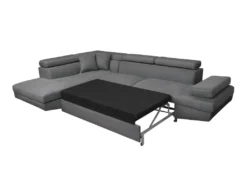 Canapé D'angle RIO Convertible Avec Coffre En Microfibre - Angle Gauche, Gris -Canapé Soldes Boutique canape 14641257