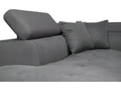 Canapé D'angle RIO Convertible Avec Coffre En Microfibre - Angle Gauche, Gris -Canapé Soldes Boutique canape 14641263