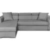 Canapé D'Angle ELONA Convertible En Tissu Gris Clair Avec Poufs De Rangement à Droite