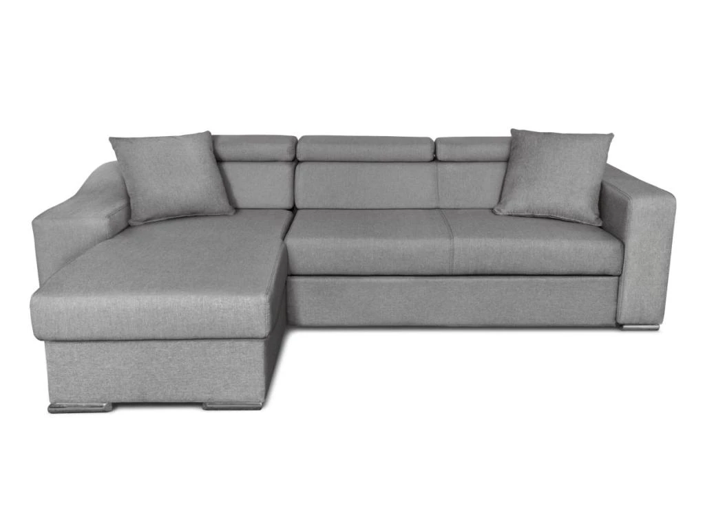 Canapé D'Angle ELONA Convertible En Tissu Gris Clair Avec Poufs De Rangement à Droite 5 Canapé D'Angle ELONA Convertible En Tissu Gris Clair Avec Poufs De Rangement à Droite – Image 5