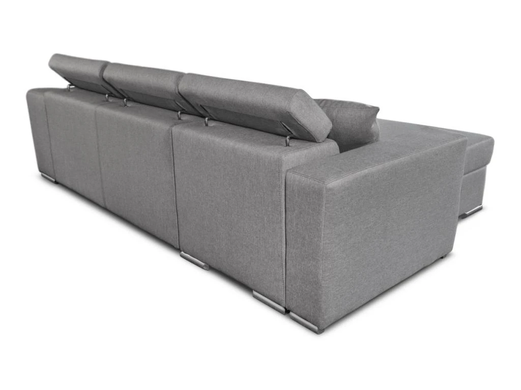 Canapé D'Angle ELONA Convertible En Tissu Gris Clair Avec Poufs De Rangement à Droite 9 Canapé D'Angle ELONA Convertible En Tissu Gris Clair Avec Poufs De Rangement à Droite – Image 9
