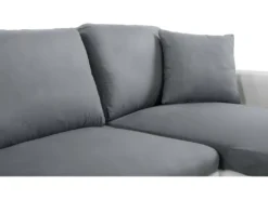 Canapé D'Angle Panoramique MARIA Convertible En Simili Et Microfibre - Blanc Et Gris -Canapé Soldes Boutique canape 14641967