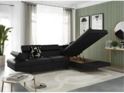 Canapé D'angle RIO Convertible Avec Coffre En Simili - Angle Droit, Noir 12 Canapé D'angle RIO Convertible Avec Coffre En Simili - Angle Droit, Noir -Canapé Soldes Boutique canape 14642485