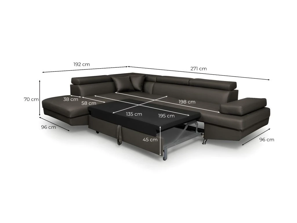 Canapé D'angle RIO Convertible Avec Coffre En Simili - Angle Droit, Noir 10 Canapé D'angle RIO Convertible Avec Coffre En Simili - Angle Droit, Noir – Image 10