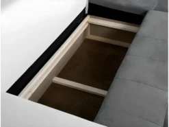 Canapé D'Angle SUZIE Convertible En Simili Et Microfibre - Angle Gauche, Blanc Et Gris -Canapé Soldes Boutique canape 14643163