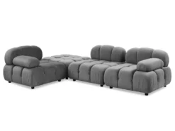 Canapé Design Modulable Et Transformable Hollywood Velours Gris -Canapé Soldes Boutique canape 14643989