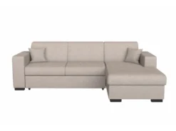 Canapé D'angle FUJI XL Convertible Avec Coffre En Tissu - Angle Droit, Beige