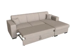 Canapé D'angle FUJI XL Convertible Avec Coffre En Tissu - Angle Droit, Beige -Canapé Soldes Boutique canape 14644131