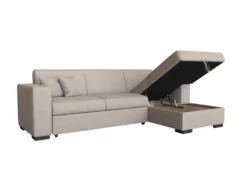 Canapé D'angle FUJI XL Convertible Avec Coffre En Tissu - Angle Droit, Beige -Canapé Soldes Boutique canape 14644133