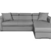 Canapé D'Angle ELONA Convertible En Tissu Gris Clair Avec Poufs De Rangement à Gauche