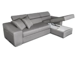 Canapé D'Angle ELONA Convertible En Tissu Gris Clair Avec Poufs De Rangement à Gauche 16 Canapé D'Angle ELONA Convertible En Tissu Gris Clair Avec Poufs De Rangement à Gauche -Canapé Soldes Boutique canape 14644395