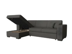 Canapé D'angle FUJI XL Convertible Avec Coffre En Tissu - Angle Gauche, Gris Anthracite -Canapé Soldes Boutique canape 14644533