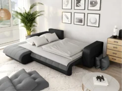 Canapé D'Angle SUZIE Convertible En Simili Et Microfibre - Angle Gauche, Gris Et Noir 12 Canapé D'Angle SUZIE Convertible En Simili Et Microfibre - Angle Gauche, Gris Et Noir -Canapé Soldes Boutique canape 14644887