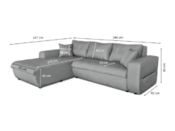 Canapé D'Angle Convertible Gauche 4 Places En Tissu -Canapé Soldes Boutique canape 14645483