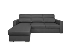 Canapé D'angle KEI Réversible Convertible En Tissu - Gris Anthracite