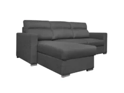 Canapé D'angle KEI Réversible Convertible En Tissu - Gris Anthracite -Canapé Soldes Boutique canape 14647151