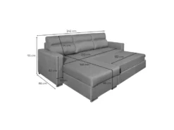 Canapé D'angle KEI Réversible Convertible En Tissu - Gris Anthracite -Canapé Soldes Boutique canape 14647161