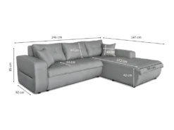 Canapé D'Angle Convertible Droit 4 Places En Tissu -Canapé Soldes Boutique canape 14647181