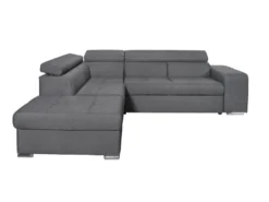 Canapé D'angle SOAN Convertible En Tissu - Gris Anthracite - Angle Gauche