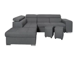 Canapé D'angle SOAN Convertible En Tissu - Gris Anthracite - Angle Gauche -Canapé Soldes Boutique canape 14647543