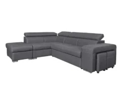 Canapé D'angle SOAN Convertible En Tissu - Gris Anthracite - Angle Gauche -Canapé Soldes Boutique canape 14647551
