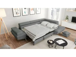 Canapé D'angle Convertible Droit Avec Coffre De Rangement En Tissu 13 Canapé D'angle Convertible Droit Avec Coffre De Rangement En Tissu -Canapé Soldes Boutique canape 14648397