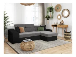 Canapé D'angle ELONA Convertible Bi-matière Gris Et Noir Avec Poufs De Rangement à Gauche 13 Canapé D'angle ELONA Convertible Bi-matière Gris Et Noir Avec Poufs De Rangement à Gauche -Canapé Soldes Boutique canape 14649331