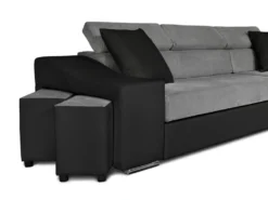 Canapé D'angle ELONA Convertible Bi-matière Gris Et Noir Avec Poufs De Rangement à Gauche 17 Canapé D'angle ELONA Convertible Bi-matière Gris Et Noir Avec Poufs De Rangement à Gauche -Canapé Soldes Boutique canape 14649339