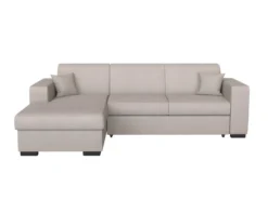 Canapé D'angle FUJI XL Convertible Avec Coffre En Tissu - Angle Gauche, Beige