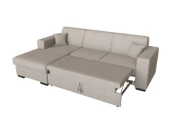 Canapé D'angle FUJI XL Convertible Avec Coffre En Tissu - Angle Gauche, Beige -Canapé Soldes Boutique canape 14649603