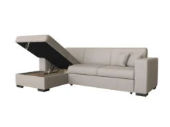 Canapé D'angle FUJI XL Convertible Avec Coffre En Tissu - Angle Gauche, Beige -Canapé Soldes Boutique canape 14649607