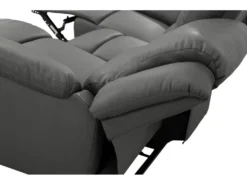 Canapé Relaxation 3 Places Simili Cuir DETENTE - Gris -Canapé Soldes Boutique canape 14650125