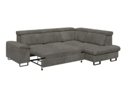 Canapé D'angle Droit Convertible En Velours Gris DIMARO 13 Canapé D'angle Droit Convertible En Velours Gris DIMARO -Canapé Soldes Boutique canape 14650785