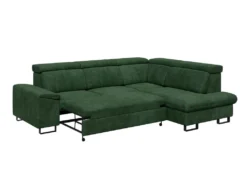 Canapé D'angle Droit Convertible En Velours Vert DIMARO -Canapé Soldes Boutique canape 14652079