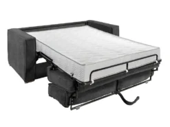 Canapé 3 Places Convertible Express En Velours Côtelé Anthracite - Couchage 140 Cm - Matelas 18 Cm LORETO -Canapé Soldes Boutique canape 14802289