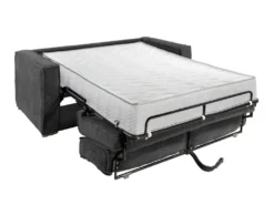 Canapé 3 Places Convertible Express En Velours Côtelé Anthracite - Couchage 140 Cm - Matelas 22 Cm LORETO -Canapé Soldes Boutique canape 14802613