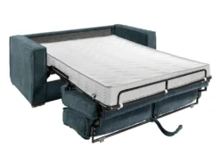 Canapé 3 Places Convertible Express En Velours Côtelé Bleu - Couchage 140 Cm - Matelas 14 Cm LORETO 8 Canapé 3 Places Convertible Express En Velours Côtelé Bleu - Couchage 140 Cm - Matelas 14 Cm LORETO -Canapé Soldes Boutique canape 14803031