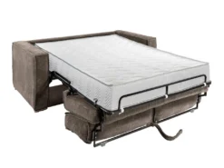 Canapé 3 Places Convertible Express En Velours Côtelé Marron - Couchage 140 Cm - Matelas 22 Cm LORETO -Canapé Soldes Boutique canape 14805069